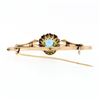 Image 4 : Antique Victorian 14k Gold Blue Stone & Seed Pearl Halo Tapered Bar Brooch Pin