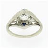 Image 7 : Antique Art Deco 18k Gold GIA Old European Diamond Sapphire Engagement Ring
