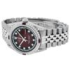 Image 9 : Rolex Mens Stainless Steel Diamond Lugs Red Vignette And Ruby Datejust Wristwatc