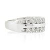 Image 5 : 14k White Gold 1.20 ctw Dual Row Round Diamond w/ Polished Center Wide Band Ring