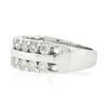 Image 6 : 14k White Gold 1.20 ctw Dual Row Round Diamond w/ Polished Center Wide Band Ring