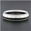 Image 2 : Unisex 18k White Gold 5mm Polished Domed w/ Milgrain Sides Wedding Band Ring