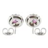 Image 2 : Platinum & 14K Gold 3.06 ctw GIA Pink Sapphire Diamond Halo Cluster Stud Earring