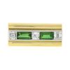 Image 4 : Unisex Vintage 18k Gold 1.10 ctw Baguette Tourmaline & Square Diamond Band Ring