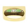 Image 7 : Unisex Vintage 18k Gold 1.10 ctw Baguette Tourmaline & Square Diamond Band Ring