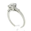 Image 9 : Vintage Platinum 1.14 ctw GIA Round Diamond w/ Baguette Accent Engagement Ring