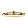 Image 5 : Vintage Victorian Revival 14K Gold Pearl Diamond Enamel Hinged Bangle Bracelet