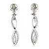 Image 5 : Vintage 14k White Gold 4 ctw Marquise Diamond Long Infinity Drop Dangle Earrings