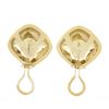 Image 1 : 14k Yellow Gold 4.14 ctw Channel Set Diamond Covered Cushion Shape Button Earrin