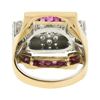 Image 7 : Unique Vintage Retro 14k Gold & Platinum 2.75 ctw Diamond & Ruby Insert Ring Set