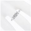 Image 3 : 14k White Gold 0.22 ctw Round Prong Diamond Squared Setting 3 Stone Promise Ring