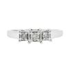 Image 4 : 14k White Gold 0.22 ctw Round Prong Diamond Squared Setting 3 Stone Promise Ring