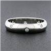 Image 2 : Platinum 0.16 ctw Round Burnish Set Diamond 4.1mm Polished Dome Eternity Band Ri