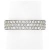 Image 1 : 18k White Gold 1.20 ctw Pave Set Round Diamond Squared 3 Row Eternity Band Ring