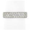 Image 3 : 18k White Gold 1.20 ctw Pave Set Round Diamond Squared 3 Row Eternity Band Ring