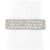 Image 4 : 18k White Gold 1.20 ctw Pave Set Round Diamond Squared 3 Row Eternity Band Ring