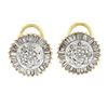 Image 6 : 14k Yellow Gold 2.05 ctw Round Diamond Cluster Stud Omega Earrings & Baguette Ha