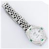 Image 6 : Rolex Ladies Quickset Stainless Steel White Diamond And Emerald 26MM Datejust Wr