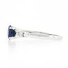 Image 6 : Vintage 14k White Gold 1.28 ctw GIA Round Sapphire & Marquise Diamond Accents Ri