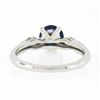 Image 7 : Vintage 14k White Gold 1.28 ctw GIA Round Sapphire & Marquise Diamond Accents Ri