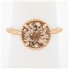 Image 1 : NEW 14k Rose Gold 1.98 ctw Round Morganite Solitaire w/ Twisted Wire Work Ring
