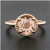 Image 2 : NEW 14k Rose Gold 1.98 ctw Round Morganite Solitaire w/ Twisted Wire Work Ring