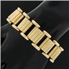 Image 2 : Vintage Retro 14K Yellow Gold 7.25" 20mm Wide Fluted & Grooved Link Bracelet
