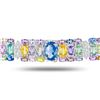 Image 2 : 44.89 ctw UNHEATED MultiColor Sapphire and 2.59 ctw Diamond Platinum Bracelet (G