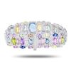 Image 3 : 44.89 ctw UNHEATED MultiColor Sapphire and 2.59 ctw Diamond Platinum Bracelet (G