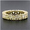 Image 5 : 18K Gold Alternating Pear Fancy Yellow Diamond Eternity Wedding Stack Band Ring