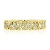 Image 7 : 18K Gold Alternating Pear Fancy Yellow Diamond Eternity Wedding Stack Band Ring