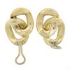 Image 6 : Estate Solid 18K Yellow Gold Polished Interlocking Curb Stud Post Omega Earrings