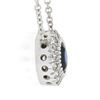 Image 4 : NEW 14K White Gold 1.07 ctw Round Sapphire & Diamond Halo Pendant Chain Necklace
