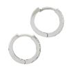 Image 4 : NEW 14k White Gold 0.28 ctw Pave Round Diamond 12.3mm Petite Huggie Hoop Earring