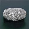Image 2 : Antique Art Deco 14K White Gold 1.45 ctw 2 Old European Diamond Pave Cluster Rin