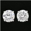 Image 4 : NEW Platinum 1.02 ctw GIA Round Brilliant Diamond Martini 4 Prong Stud Earrings