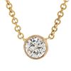 Image 5 : NEW 14k Rose Gold 0.15 ctw Round Light Champagne Diamond Solitaire Pendant & Cha