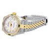Image 6 : Rolex Ladies Two Tone Quickset White Roman Yellow Gold Diamond And Emerald Bezel