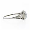 Image 5 : Antique Art Deco 18k Gold 0.26 ctw European Diamond Solitaire Etched Filigree Ri