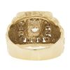 Image 7 : Men's Solid 14K Yellow Gold 1.26 ctw Diamond Solitaire & Halo Nugget Style Ring