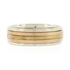 Image 6 : Vintage Mens 14k Multi Tone Gold 0.10 ctw Channel Set Diamond Grooved Band Ring