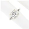 Image 3 : Vintage 14k White Gold Illusion Prong Old Transitional Diamond Engagement Ring