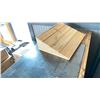 Image 2 : 42WX18X36" WOOD WITH STEEL TOP TABLE ON WHEELS. INC SMALL RISER STAND