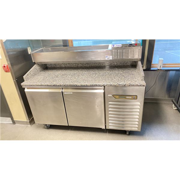 DESMON REFRIGERATED PREP STATION. SOLID GRANITE TOP. MODEL GPZ166A-ETL. MANUFACTURED 2019. ON
