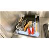 Image 3 : QUEST 4' GAS GRILL WITH ROLLING BASE CABINET, UPPER SHELF. COMES WITH CLEANING TOOLS AND STONES AND
