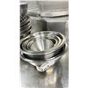 Image 1 : GROUP LOT OF 9 STAINLESS STEEL MIXING BOWLS VARIOUS SIZES - 6" TO 12".