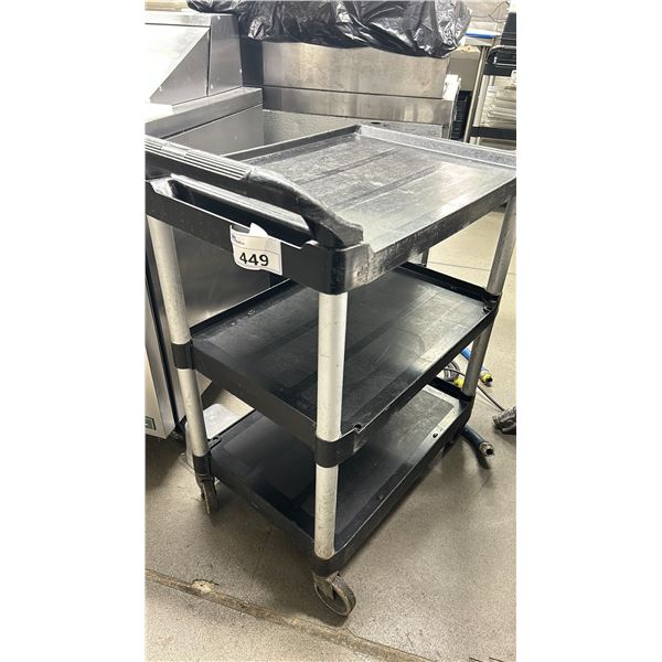 RUBBERMAID KITCHEN CART ON WHEELS.  NO CONTENTS INCLUDED.