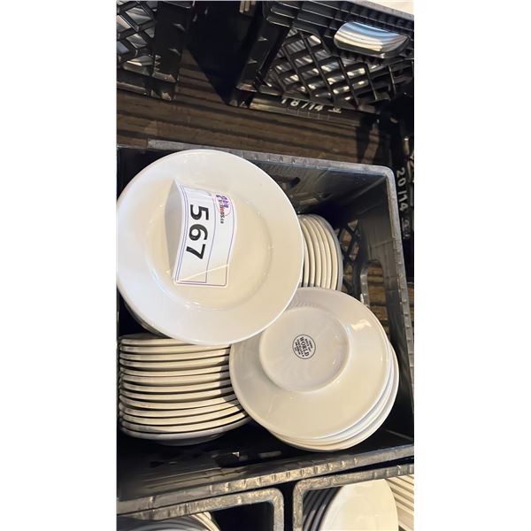 CRATE OF 7" SIDE PLATES-APPROX 67