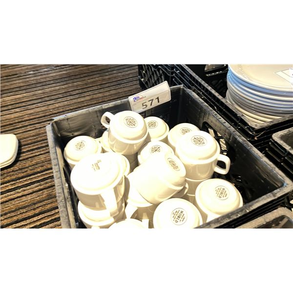 CRATE OF COFFEE CUPS-APPROX 52