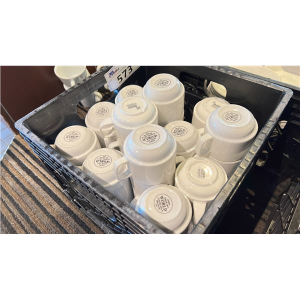 CRATE OF COFFEE CUPS-APPROX 52